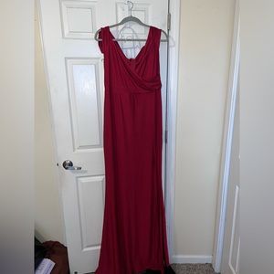 Long red gown